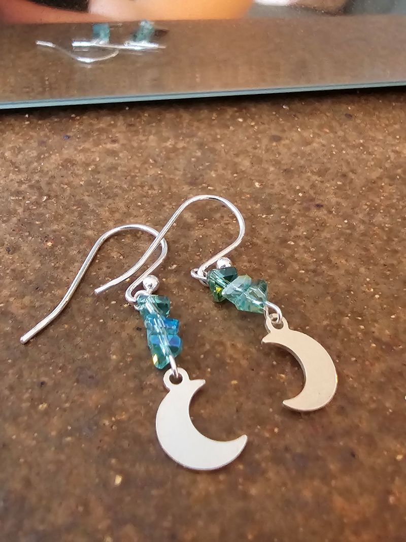 Moonlit Tide Apatite Drop Earrings in Sterling Silver - Image 3