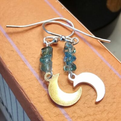 Moonlit Tide Apatite Drop Earrings in Sterling Silver