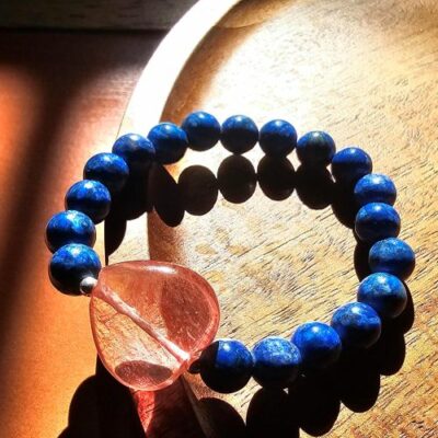 Ocean's Embrace Lapis & Cherry Quartz Bracelet