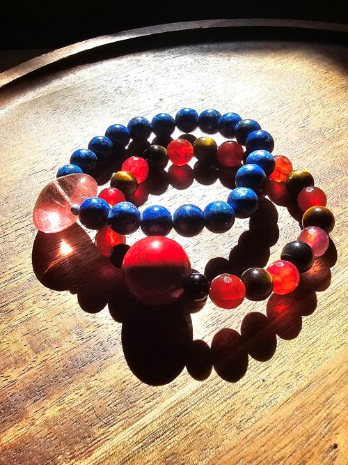 Phoenix Tide Tiger's Eye, Red Agate & Red Jade Bracelet - Image 5