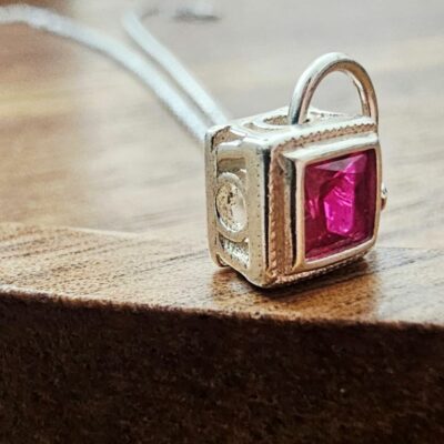 Raspberry Treasure Necklace in Sterling Silver