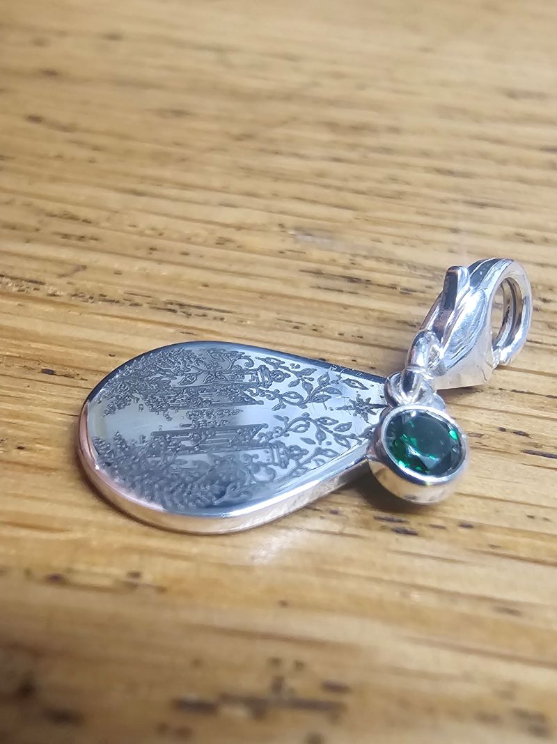 Evergreen Academy Inspired Charm in Sterling Silver – Book Three - Image 2