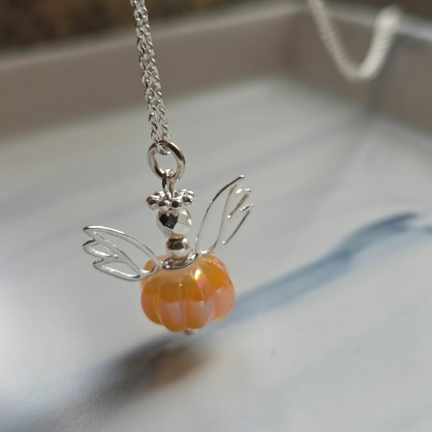 Fairy Godmother Pumpkin Necklace in Sterling Silver - Image 2