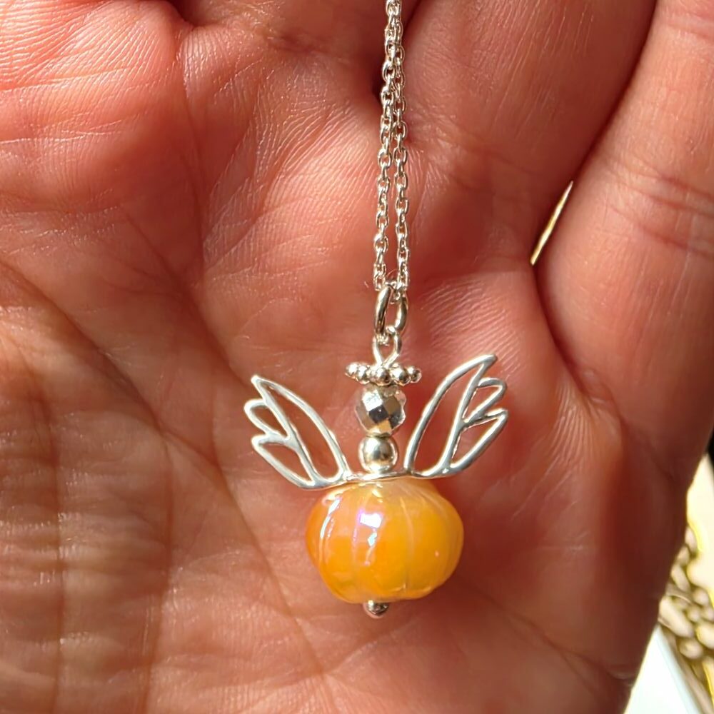 Fairy Godmother Pumpkin Necklace in Sterling Silver - Image 4