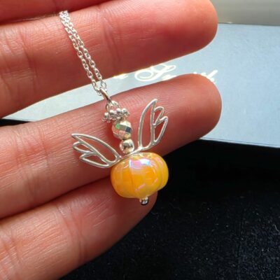 Fairy Godmother Pumpkin Necklace in Sterling Silver