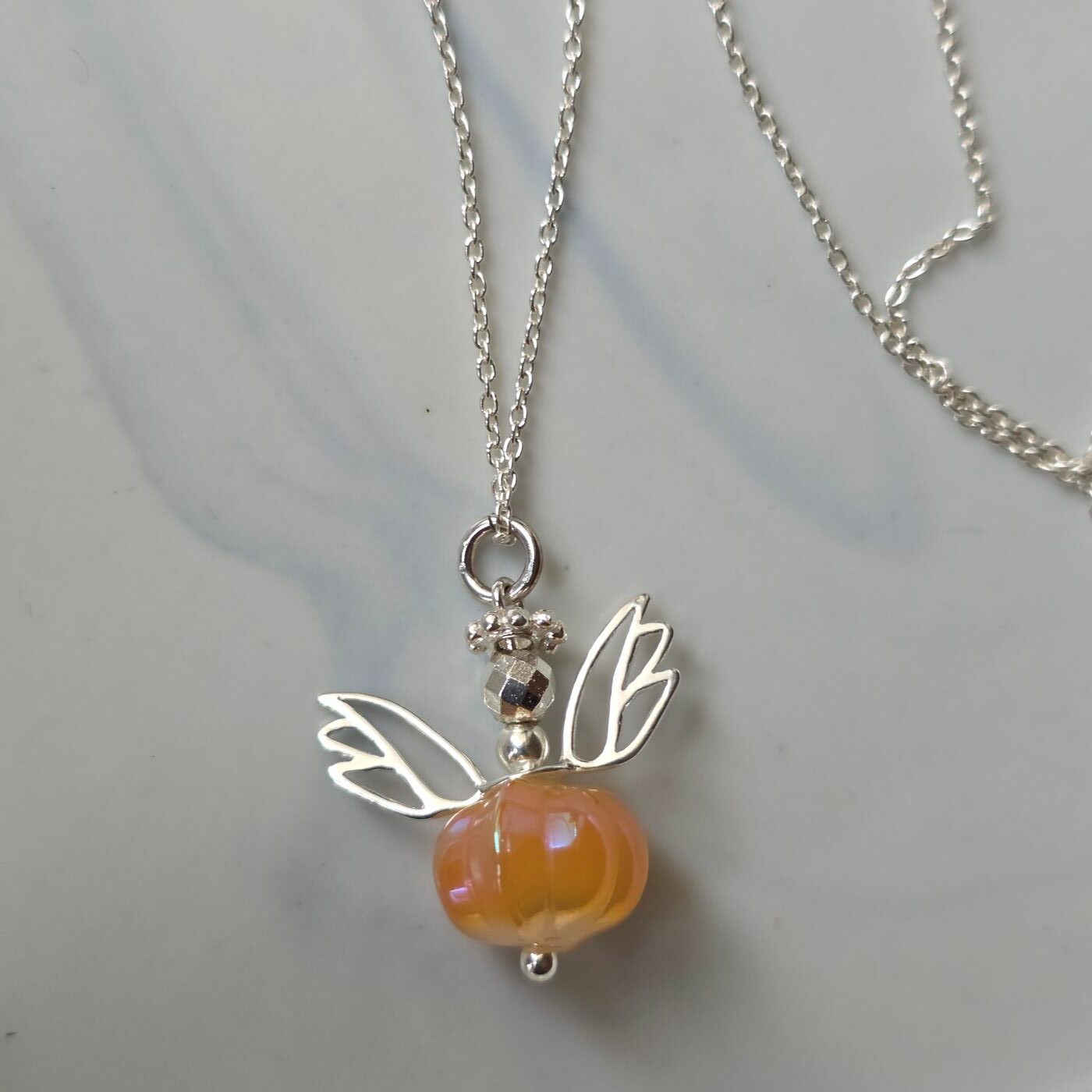 Fairy Godmother Pumpkin Necklace in Sterling Silver - Image 5