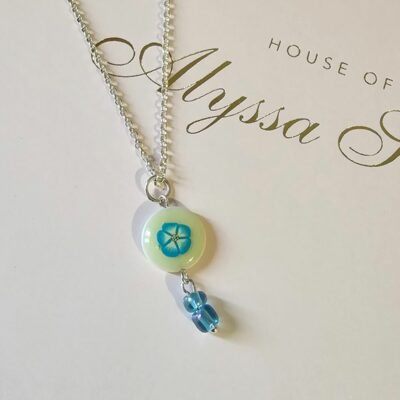 Forget Me Not Mother of Pearl Necklace in Sterling Silver
