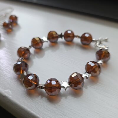 'Nina' Disco Stars - Maple Syrup Edition Sterling Silver Bracelet