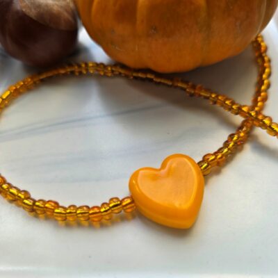 Papaya Spiced Heart Necklace in Sterling Silver
