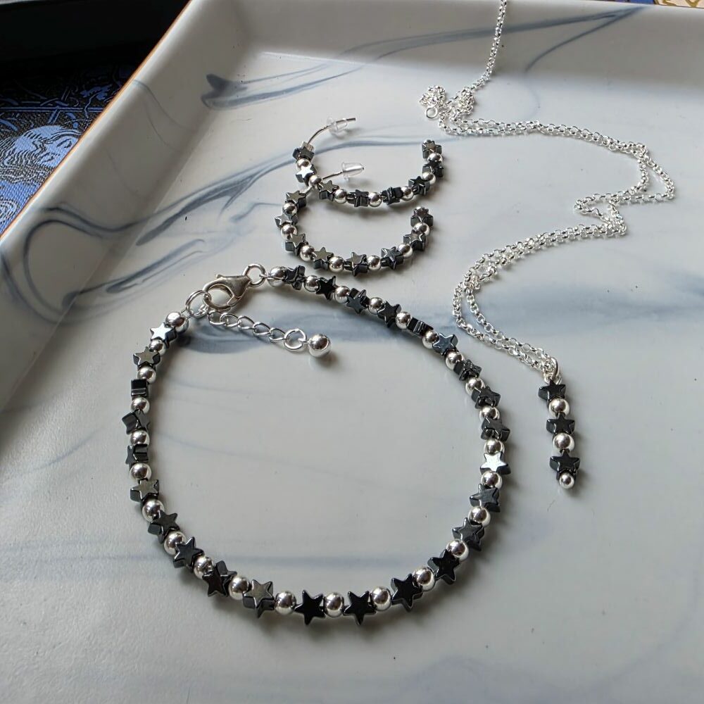 Practical Magic Mini Hematite Stars Bracelet in Sterling Silver - Image 3
