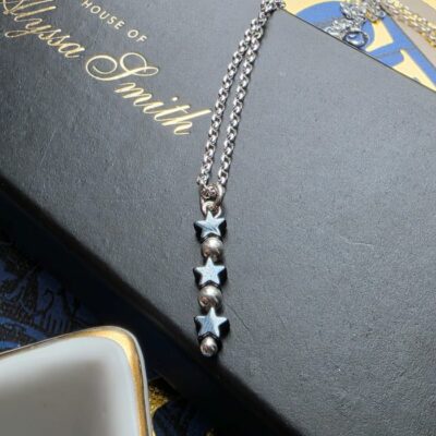 Practical Magic Mini Hematite Stars Necklace in Sterling Silver