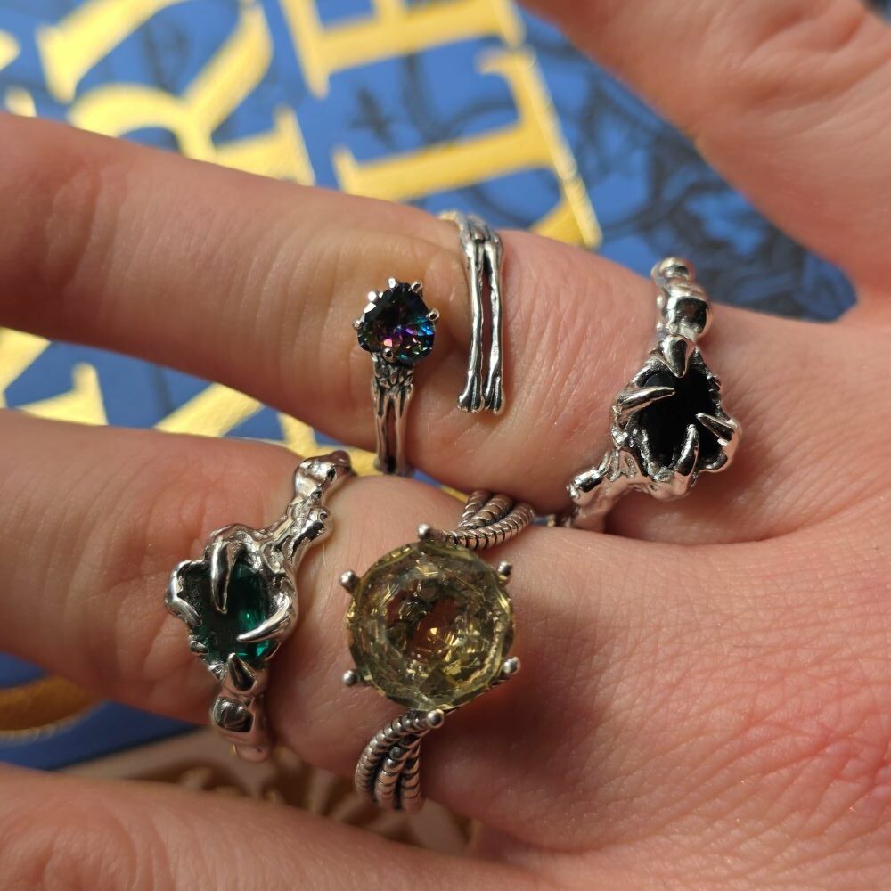Serpent's Ceremony Citrine Adjustable Ring in Sterling Silver - Image 5