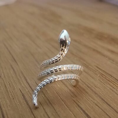 Snake Ear Cuff in Sterling Silver