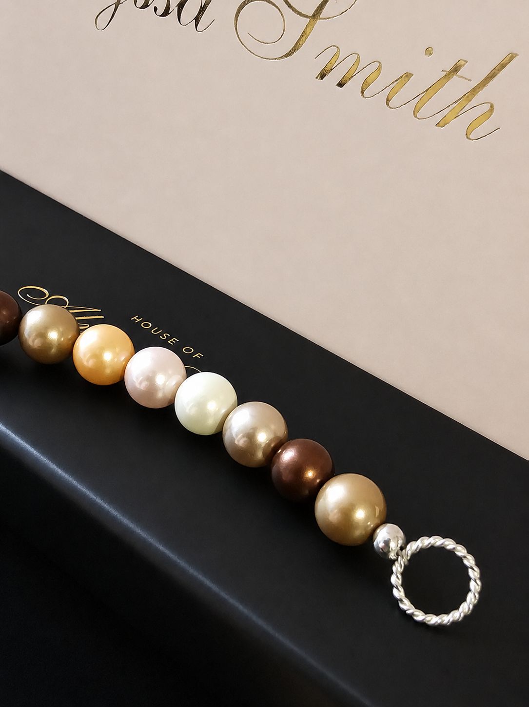 Pumpkin Spiced Paddock Pearl Bracelet in Sterling Silver - Image 3