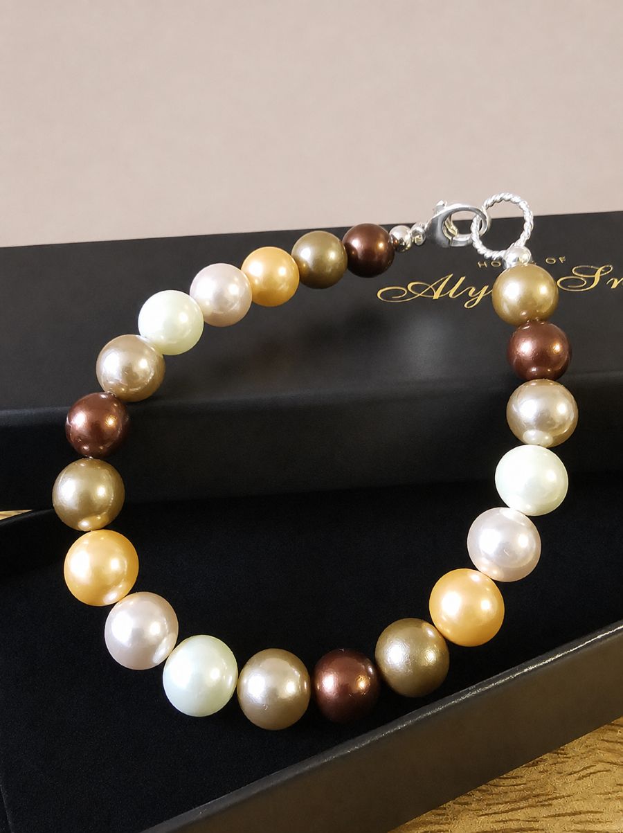 Pumpkin Spiced Paddock Pearl Bracelet in Sterling Silver - Image 5