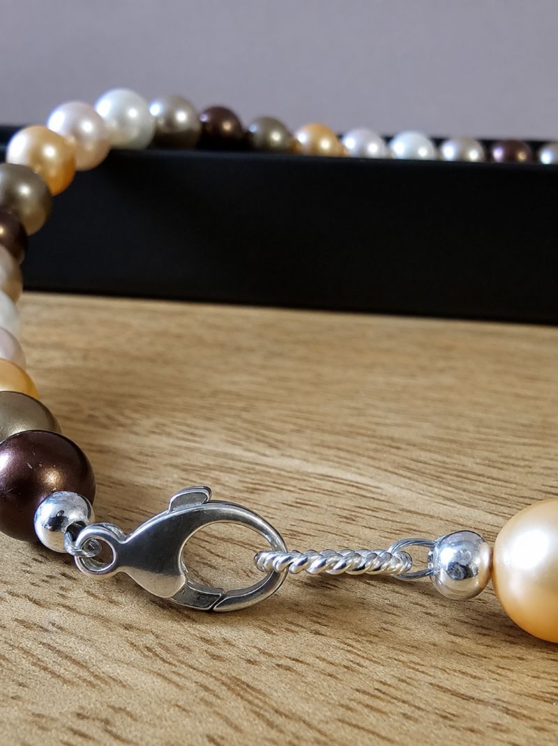 Pumpkin Spiced Paddock Pearl Bracelet in Sterling Silver - Image 7