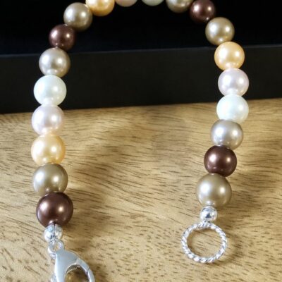 Pumpkin Spiced Paddock Pearl Bracelet in Sterling Silver