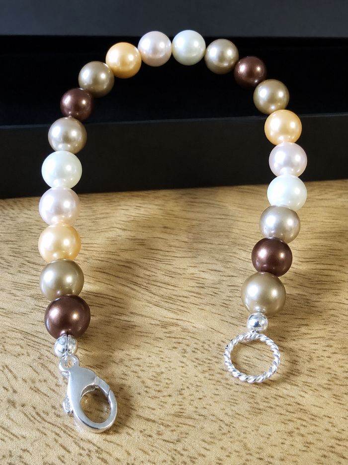 Pumpkin Spiced Paddock Pearl Bracelet in Sterling Silver