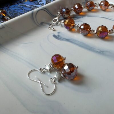 Nina Disco Stars Drop Earrings -Maple Syrup Edition in Sterling Silver