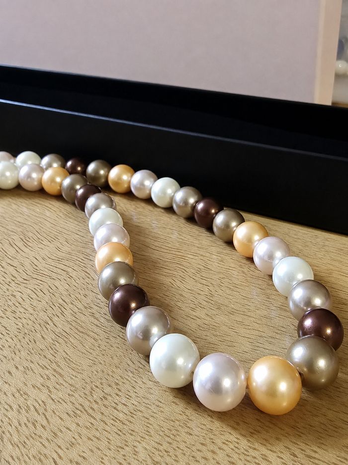 Pumpkin Spiced Paddock Pearl Necklace in Sterling Silver - Image 8