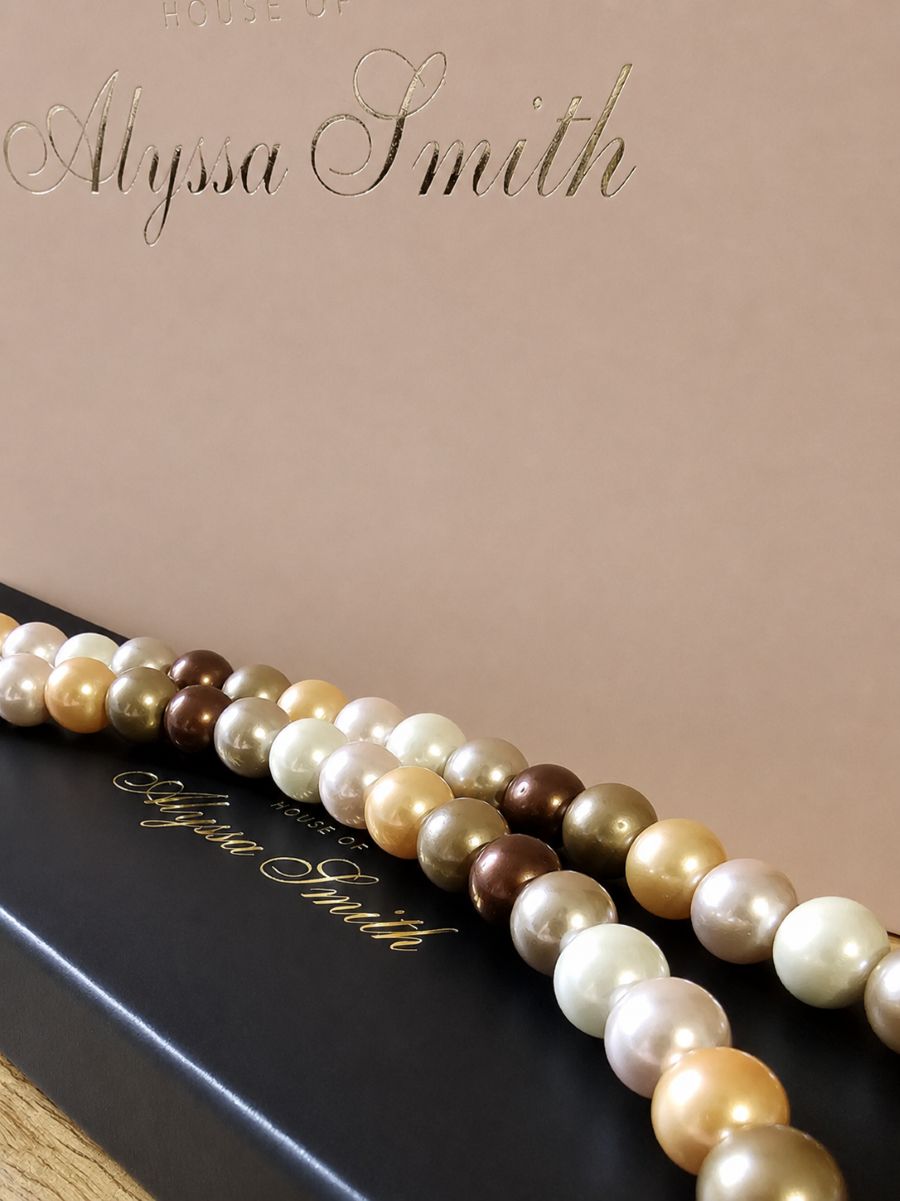 Pumpkin Spiced Paddock Pearl Necklace in Sterling Silver - Image 2