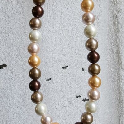 Pumpkin Spiced Paddock Pearl Necklace in Sterling Silver