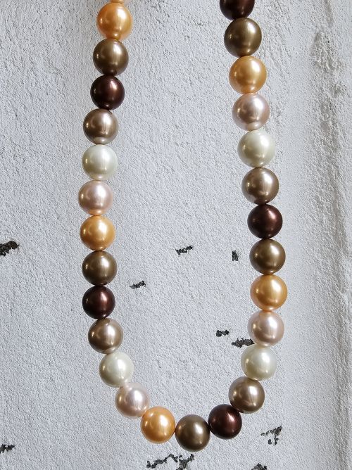Pumpkin Spiced Paddock Pearl Necklace in Sterling Silver