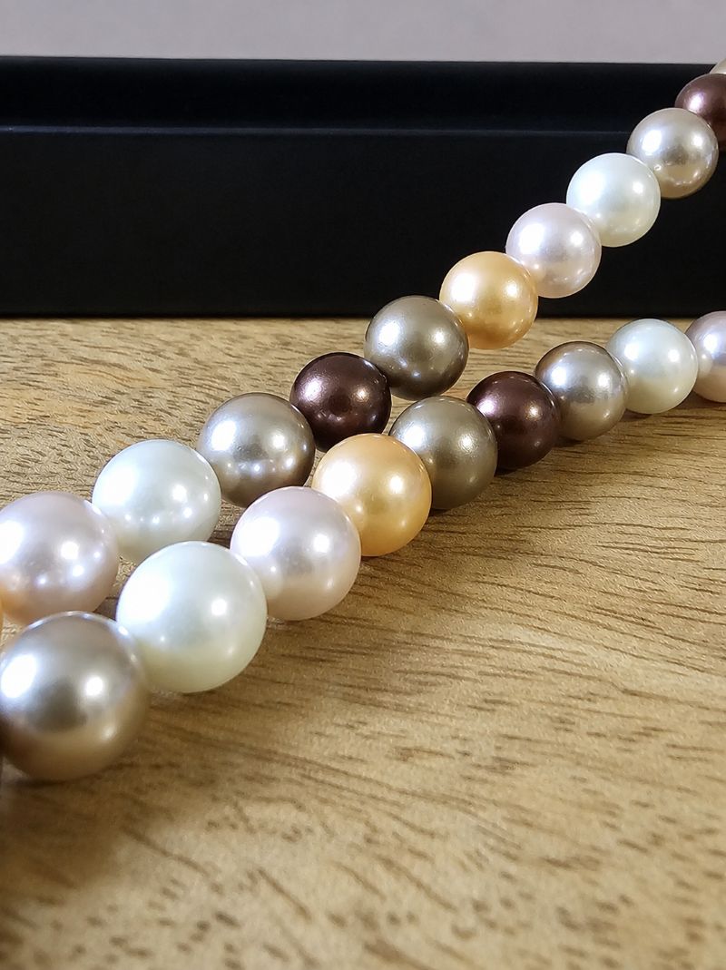 Pumpkin Spiced Paddock Pearl Necklace in Sterling Silver - Image 3