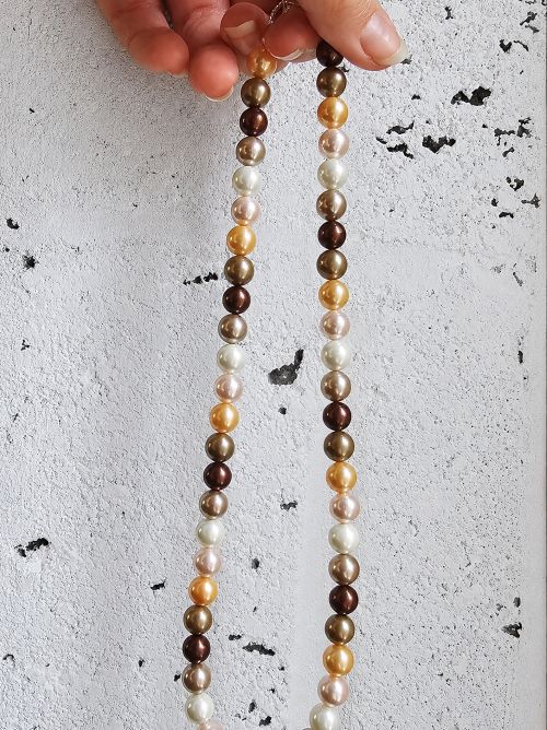 Pumpkin Spiced Paddock Pearl Necklace in Sterling Silver - Image 4