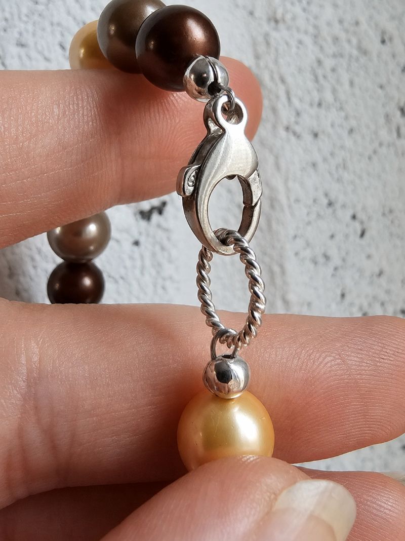 Pumpkin Spiced Paddock Pearl Necklace in Sterling Silver - Image 5