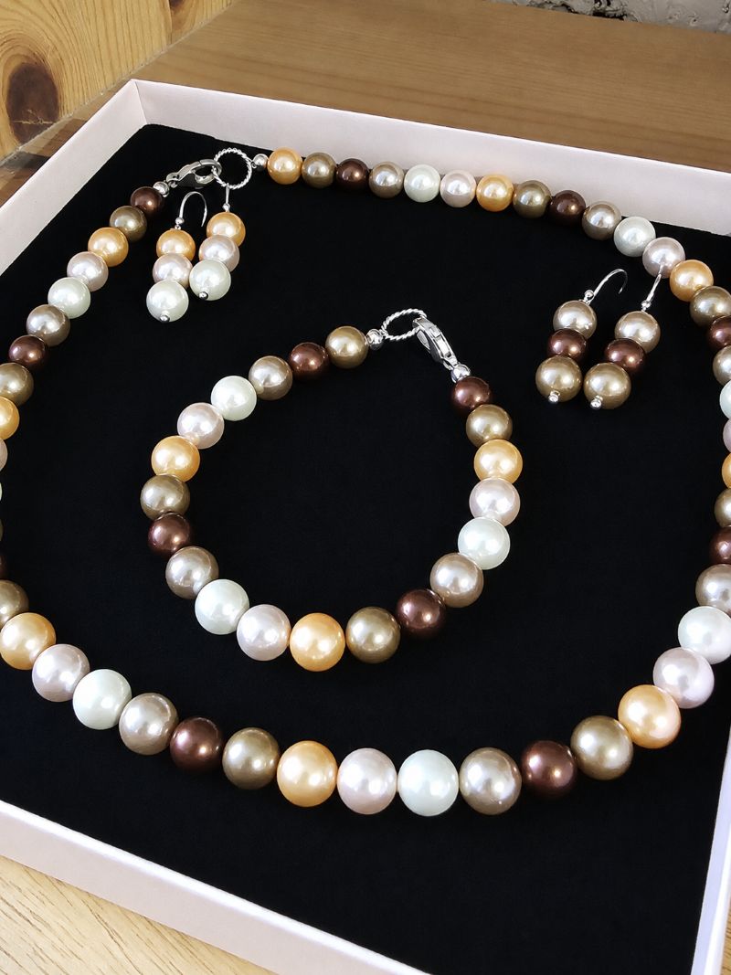 Pumpkin Spiced Paddock Pearl Necklace in Sterling Silver - Image 6