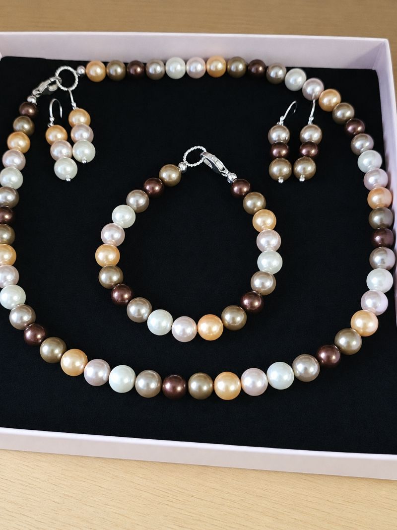 Pumpkin Spiced Paddock Pearl Necklace in Sterling Silver - Image 11