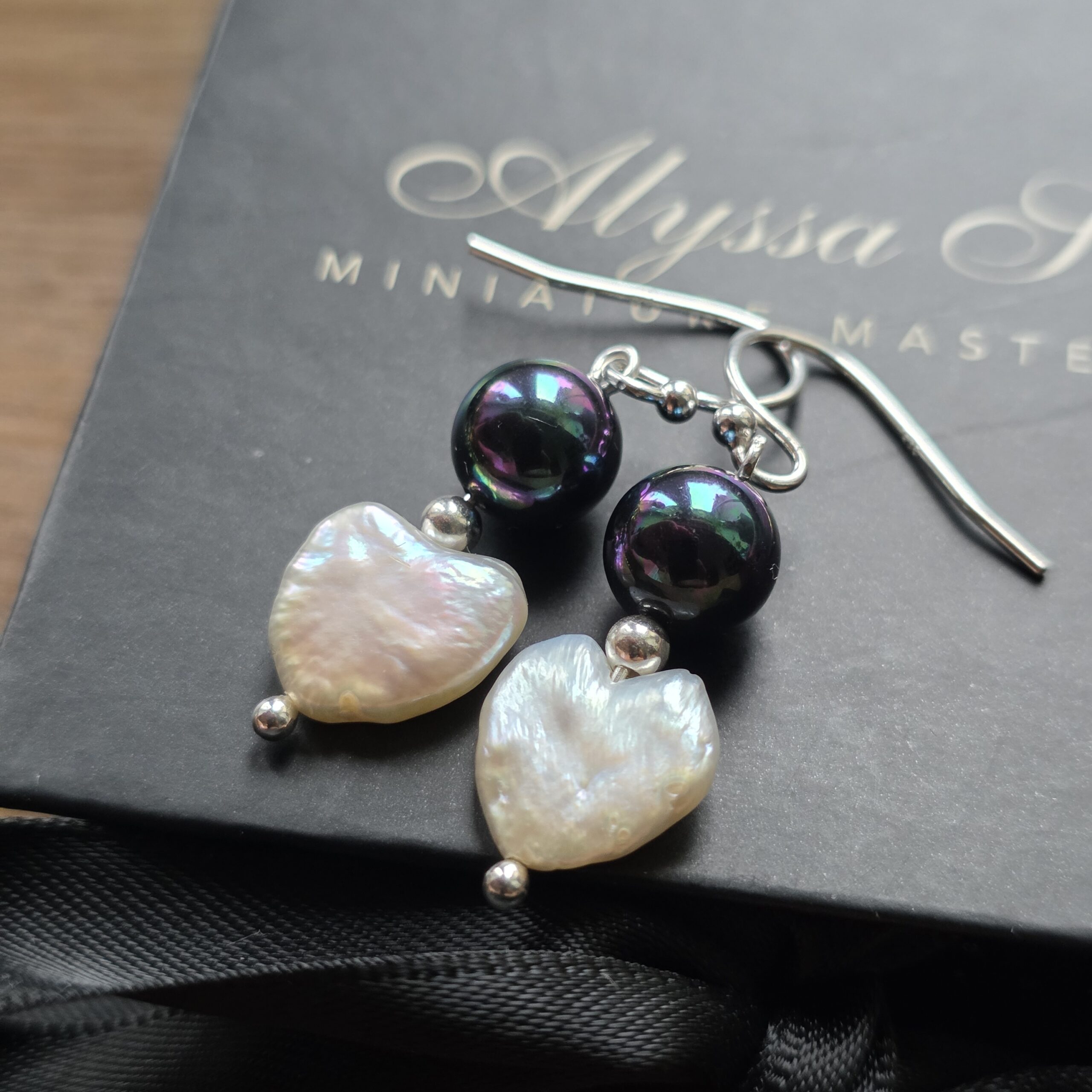 Cosmic Night Elle Woods Limited Edition Keshi Freshwater Pearl Heart Drop Earrings