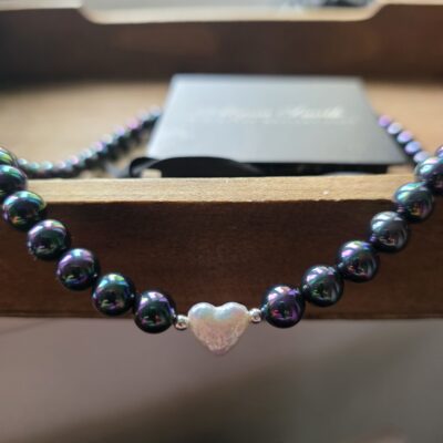 Cosmic Night Elle Woods Limited Edition Keshi Freshwater Pearl Heart Necklace