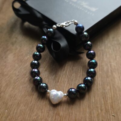 Cosmic Night Elle Woods Limited Edition Keshi Freshwater Pearl Heart Bracelet