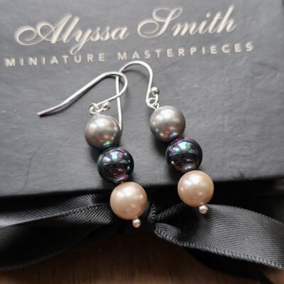 Night Races Paddock Pearl Drop Earrings in Sterling Silver