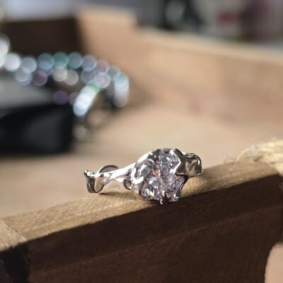 White Witch Adjustable Open Ring in Sterling Silver