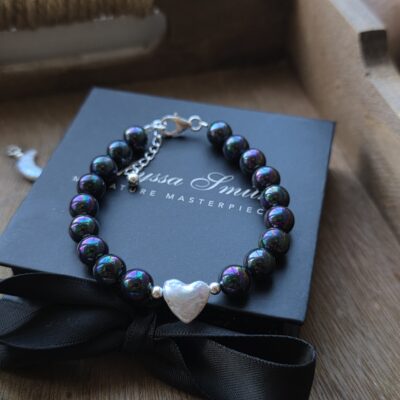 Cosmic Night Elle Woods Limited Edition Keshi Freshwater Pearl Heart Bracelet