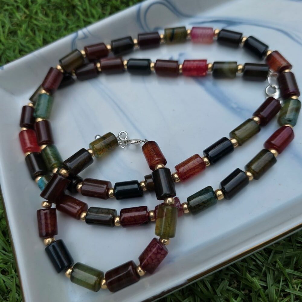 Autumn Embers Tourmaline Gemstone Impact Bracelet in Sterling Silver - Image 2