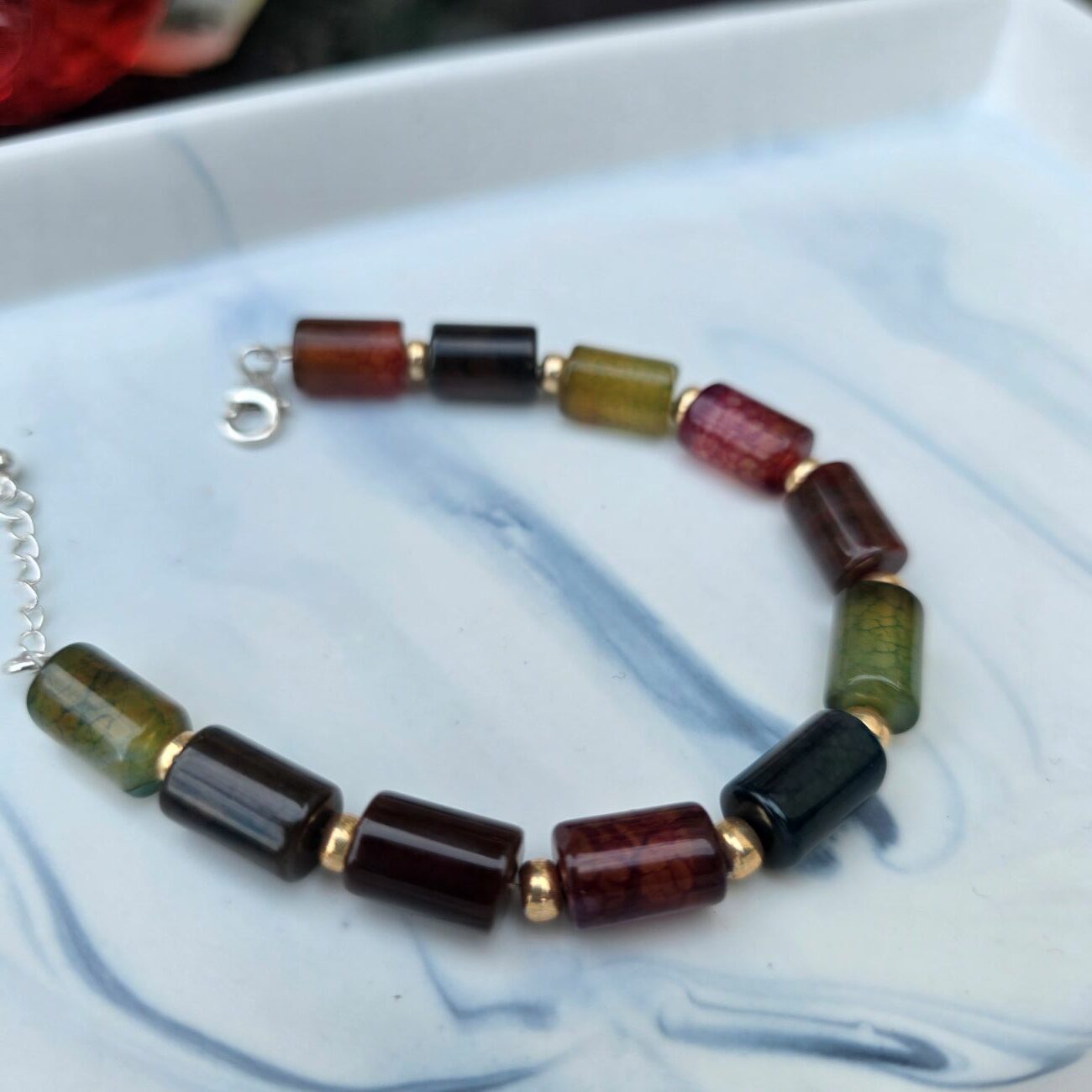 Autumn Embers Tourmaline Gemstone Impact Bracelet in Sterling Silver - Image 3