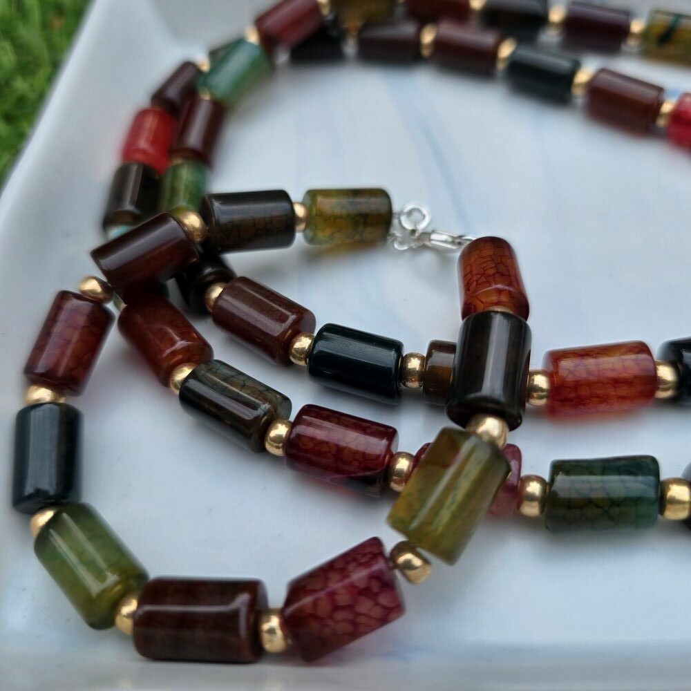 Autumn Embers Tourmaline Gemstone Impact Bracelet in Sterling Silver - Image 4