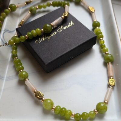 Autumn Embers Tourmaline Gemstone Long Impact Jumper Necklace in Sterling Silver